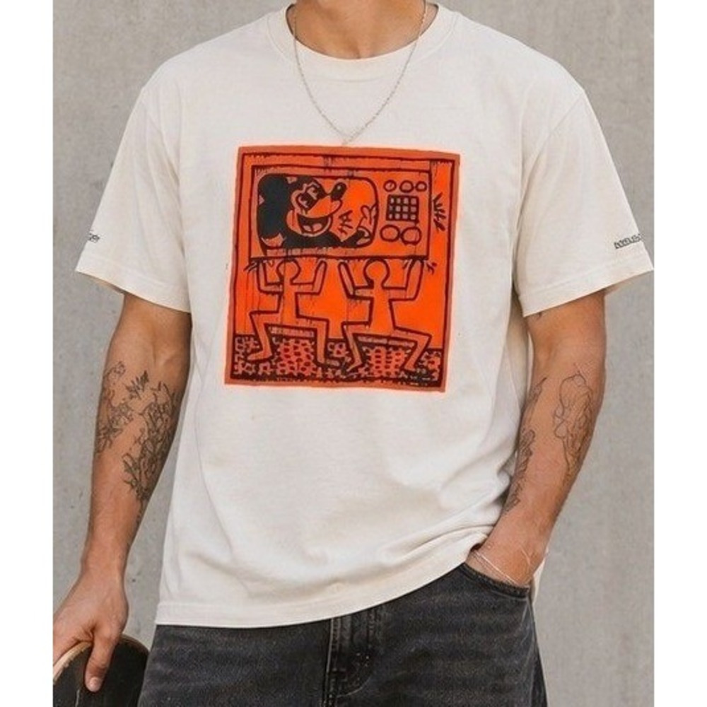 Uniqlo UT Disney x Keith Haring Mickey Mouse Graphic Tee White Men's M Pop Art